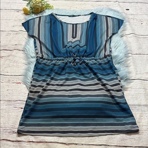 Prana Lindy Striped Blue Shift Dress sz S - Picture 1 of 9
